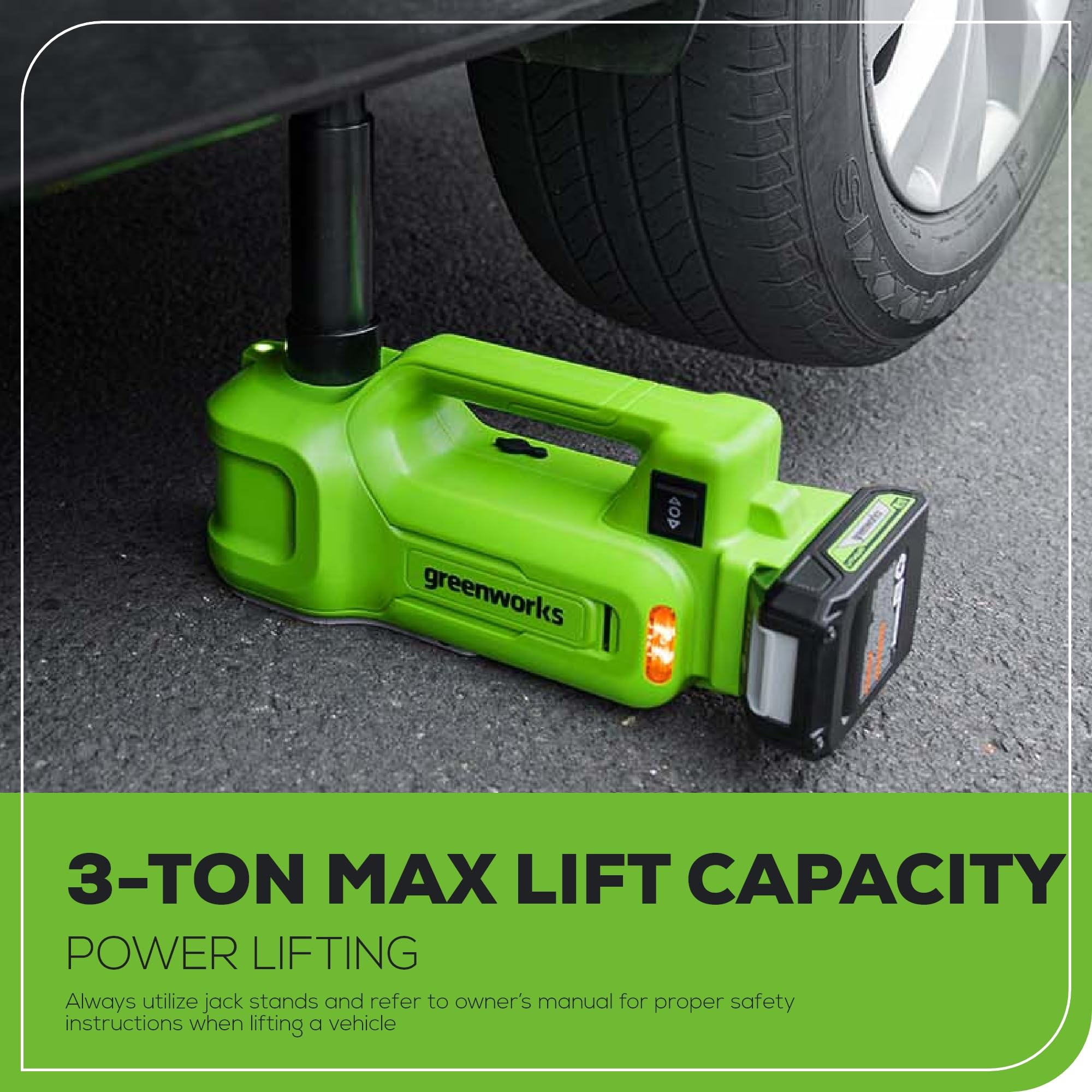 Amazon.com: Greenworks 24V Cordless Car Jack, 3 Ton Max Loading